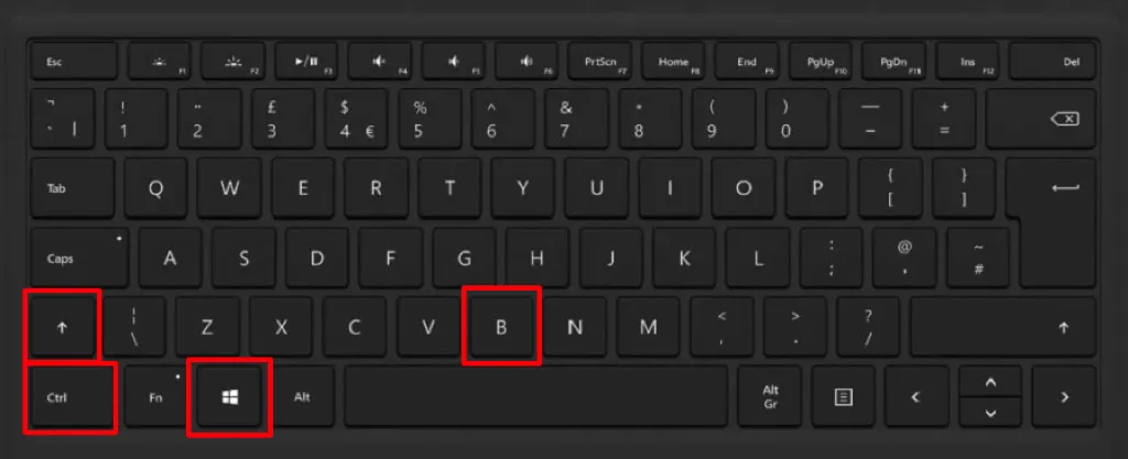 turn on surface with keyboard shortcut