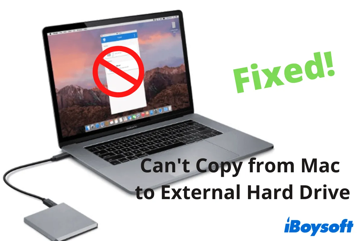 no se pueden copiar desde Mac a disco duro externo