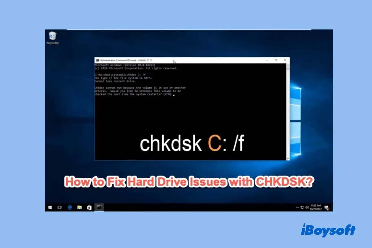 Verwenden Sie den CHKDSK-Befehl zur Reparatur von Laufwerken