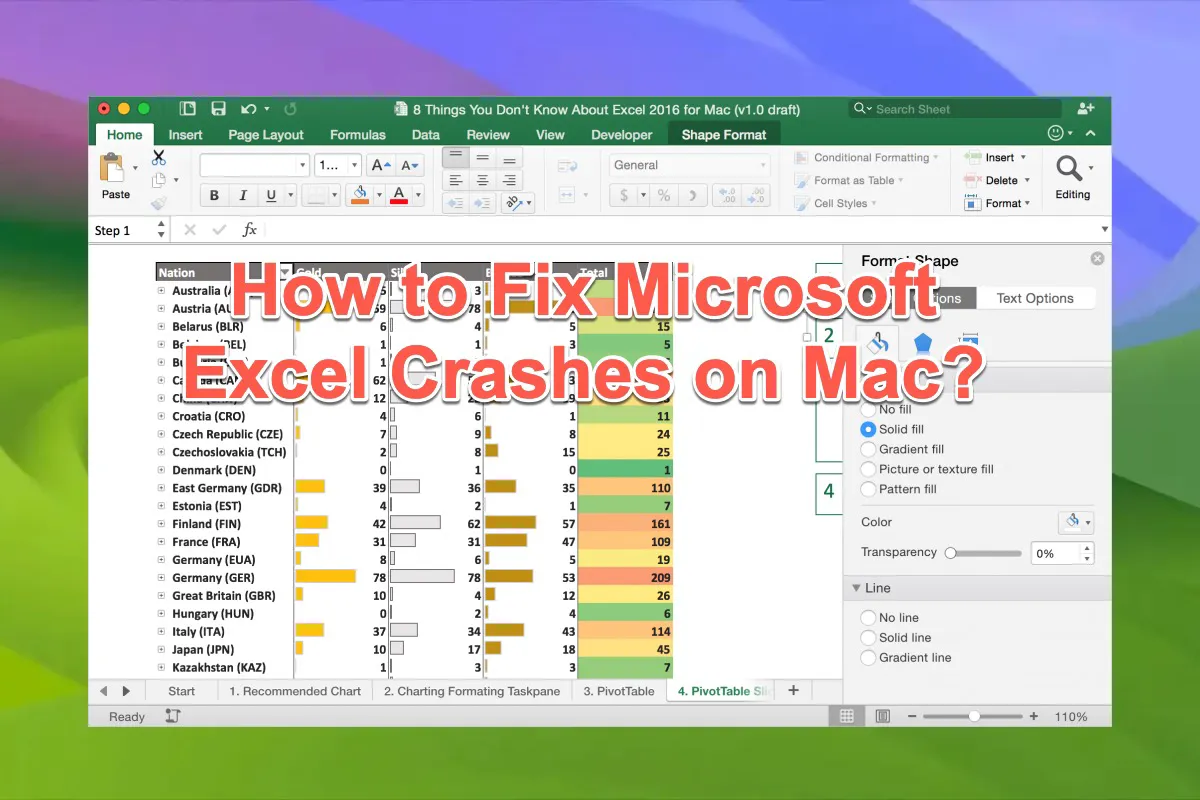 Excel se congela en macOS Sonoma