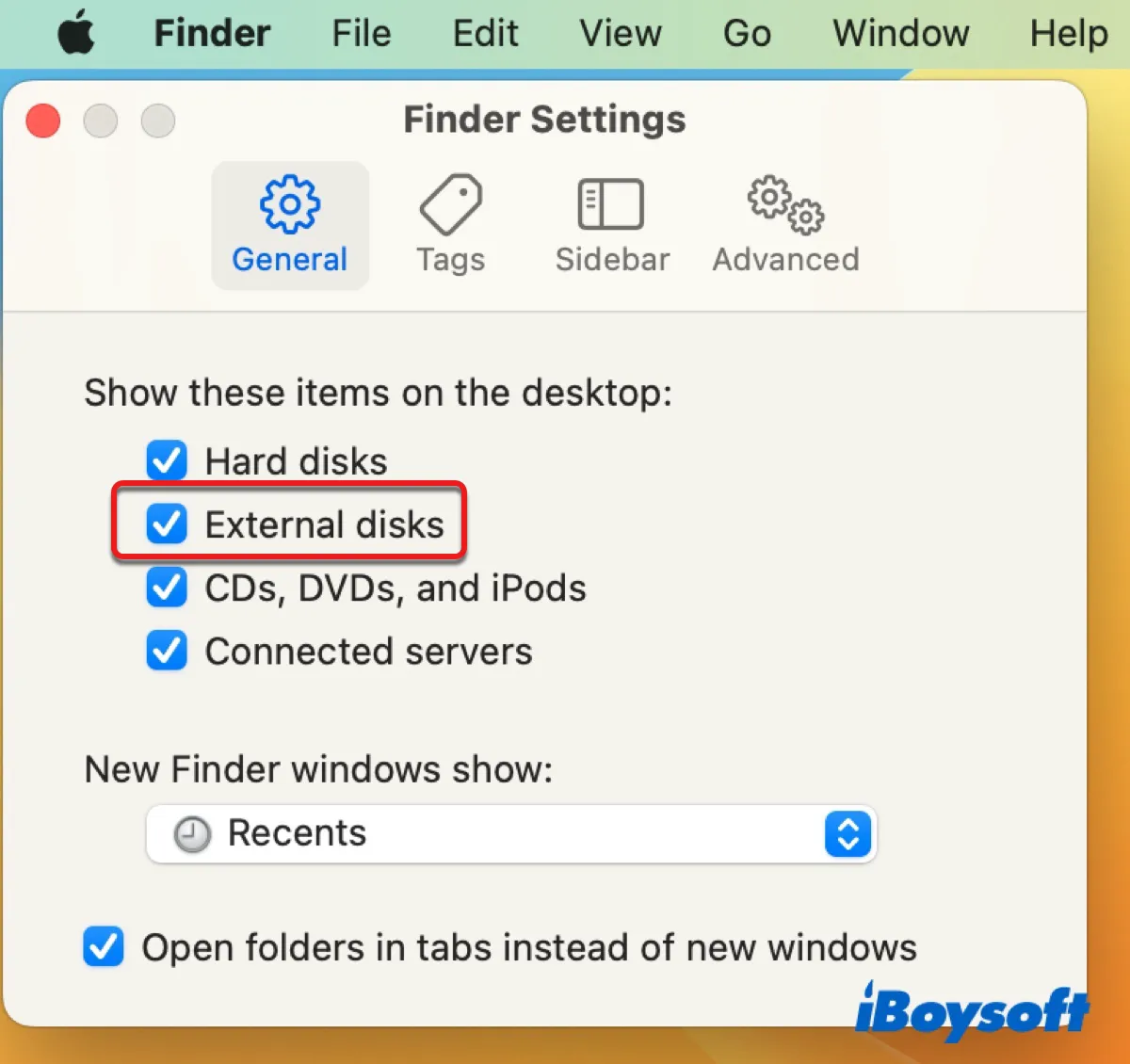 ExFAT-Festplatte auf dem Desktop anzeigen