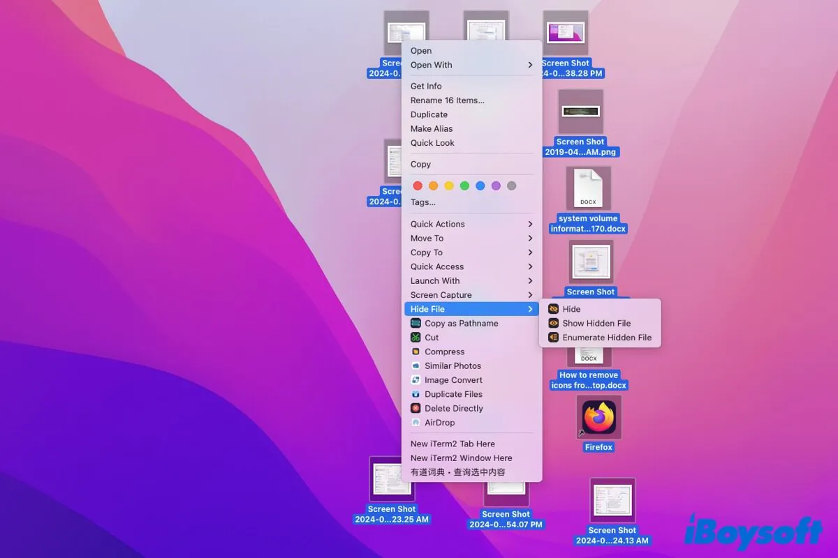 como remover ícones do desktop Mac