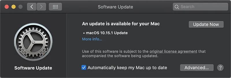 Actualización de macOS disponible