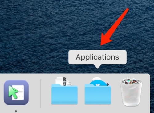 mostrar pasta Applications na Dock
