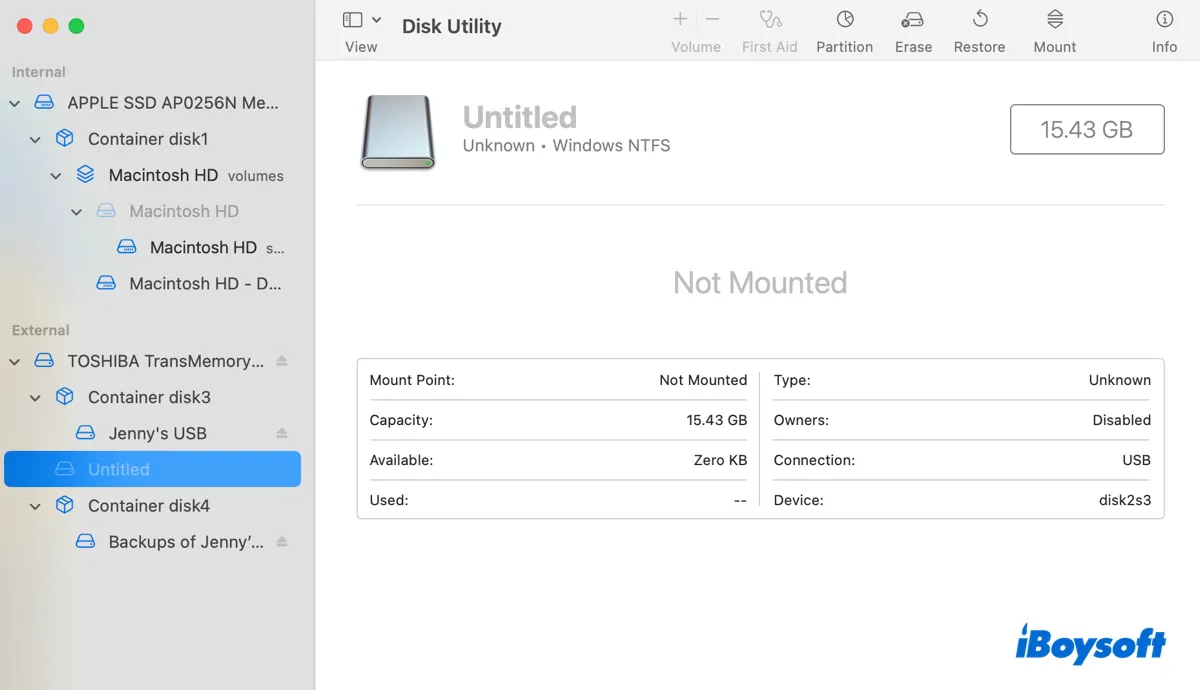 Check NTFS drives in Disk Utility