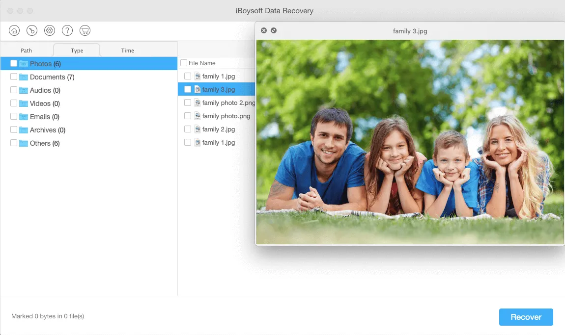 Vorschau wiederherstellbarer Dateien auf dem Mac