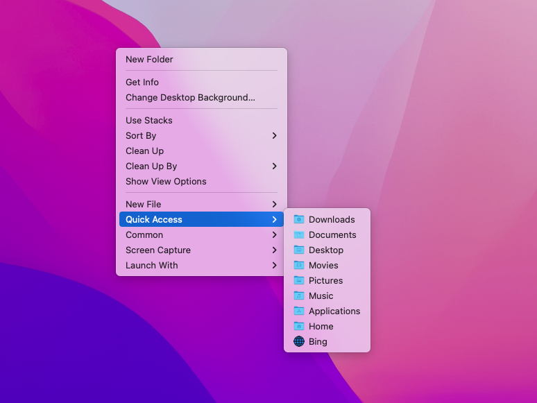 quick access a folder on Mac