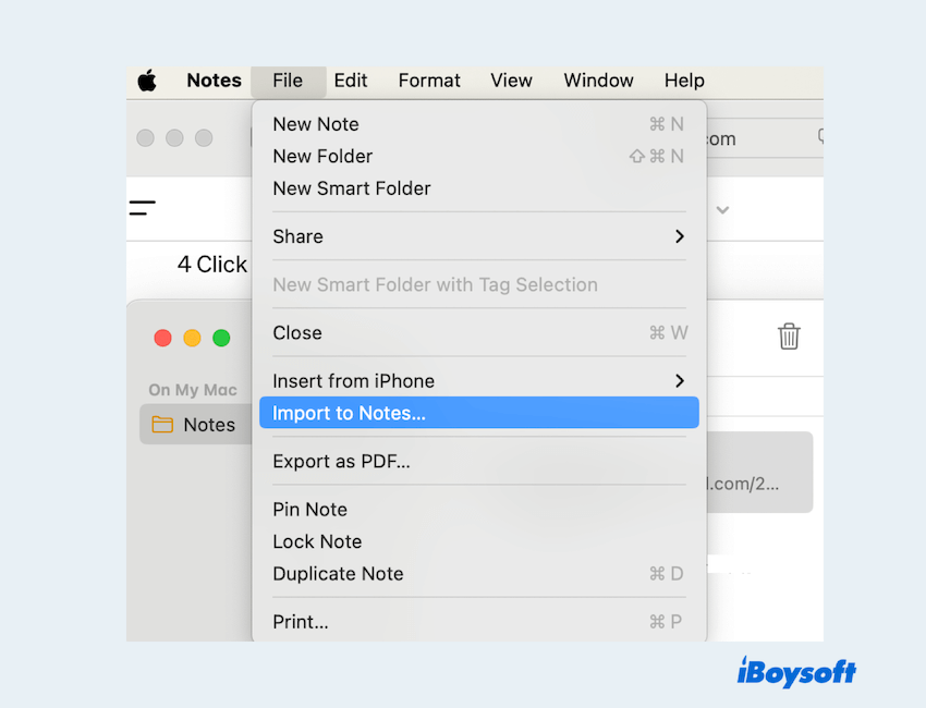 How to import Notes from Mac