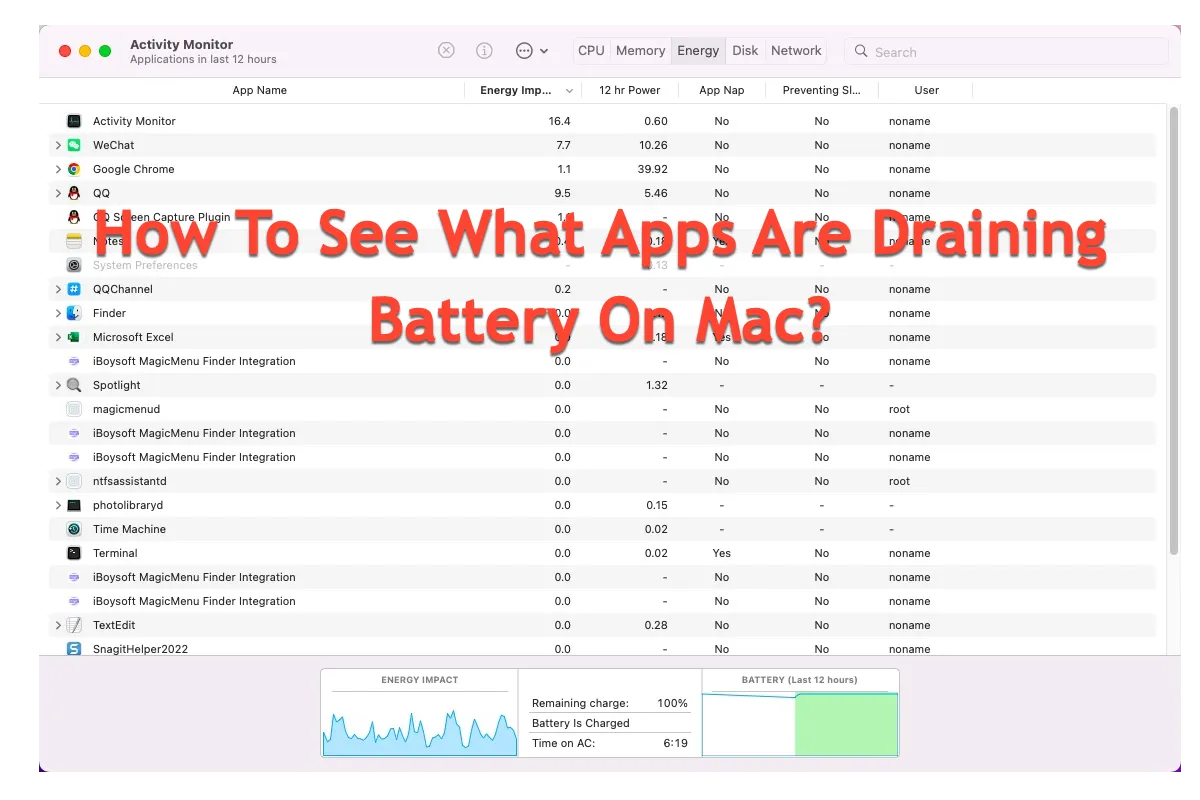 how to see what apps are draining battery on Mac