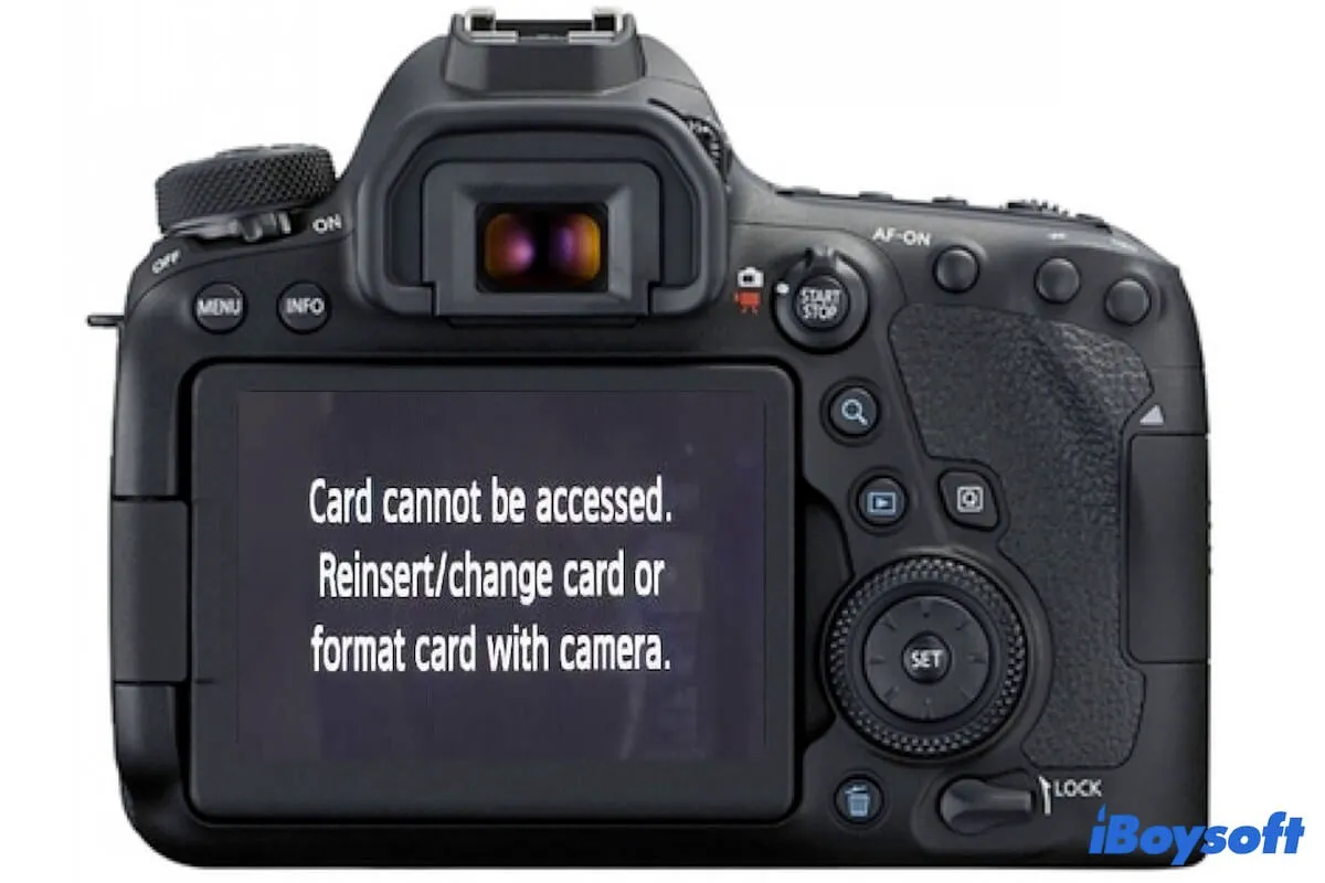 card cannot be accessed canon camera