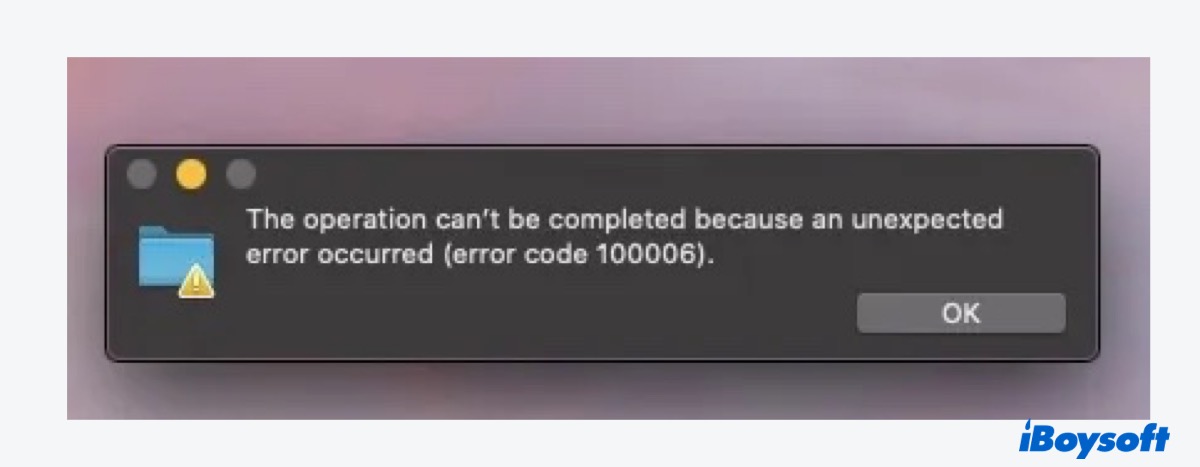 Der Fehler 100006 auf dem Mac