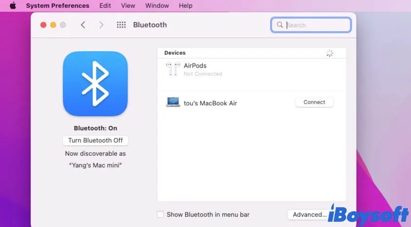 Bluetooth auf dem Mac ausschalten