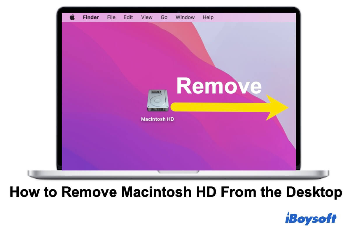 Macintosh HD von Ihrem Schreibtisch entfernen
