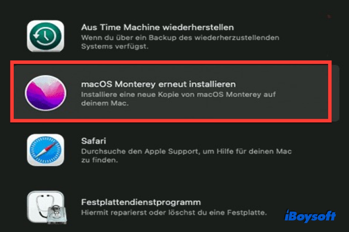 Wie man macOS von Mac Wiederherstellung neu installiert