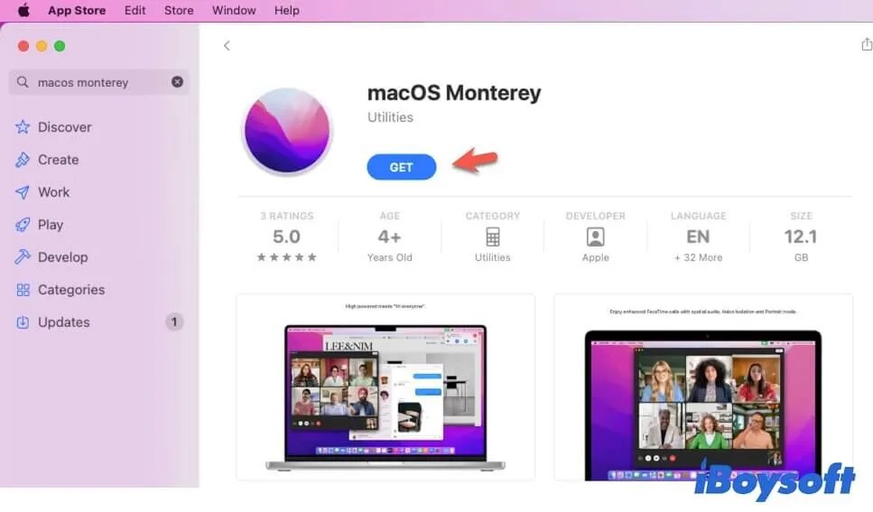 macOS Monterey in App Store installieren