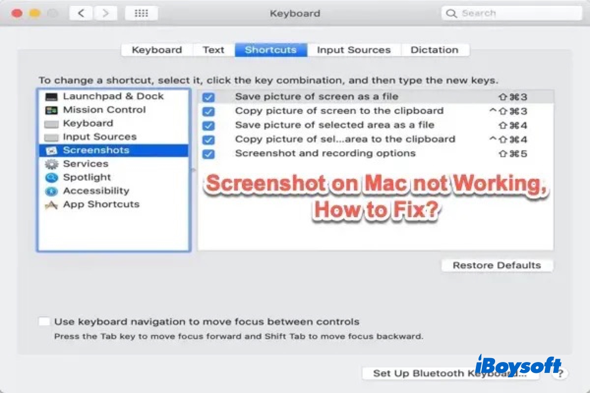 fix screenshot not working on Mac