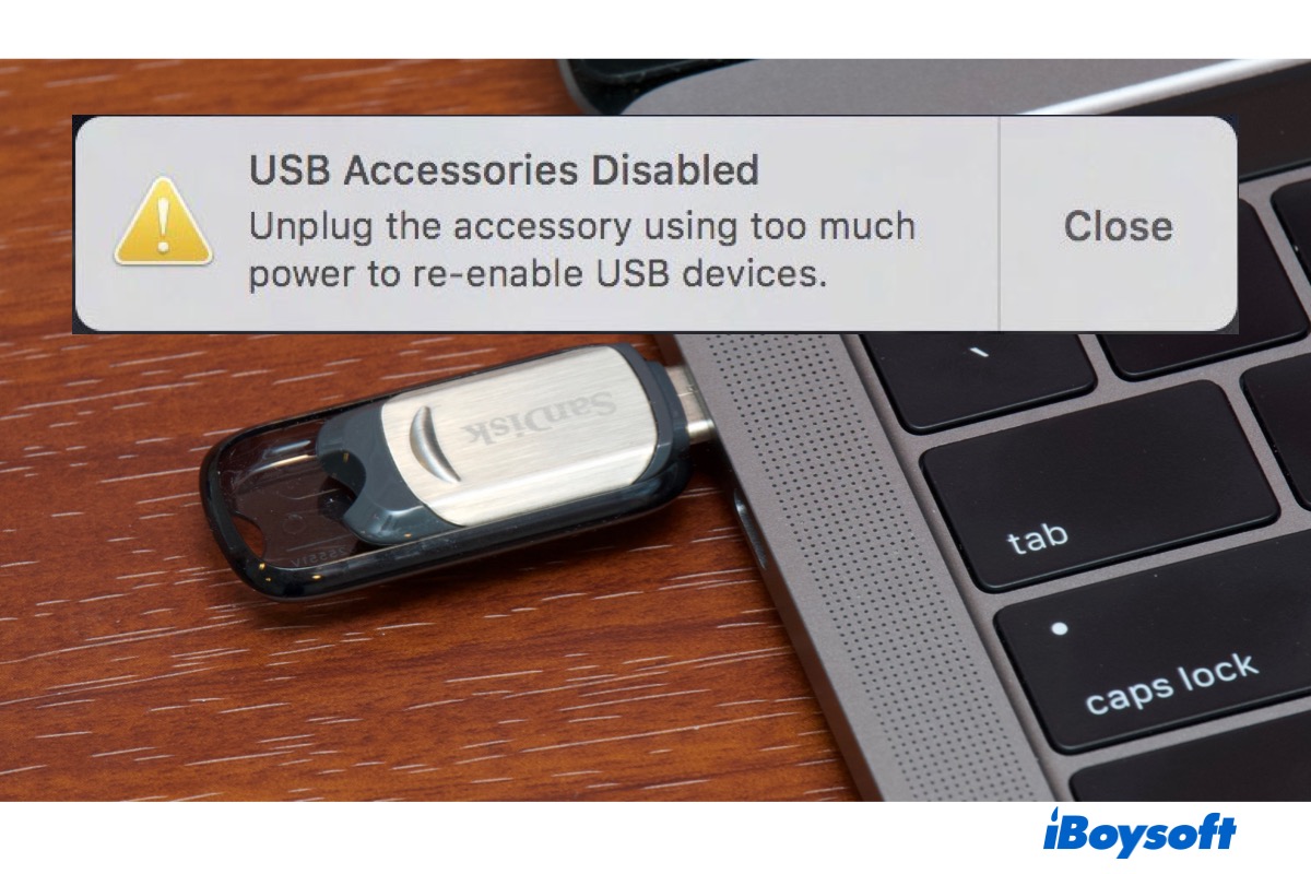USB Zubehör deaktiviert auf dem Mac