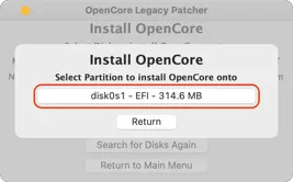Installieren Sie den OpenCore Legacy Patcher auf Ihrer internen Festplatte