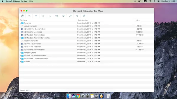 Anzeigen von Dateien auf einem BitLocker verschlüsselten Laufwerk auf dem Mac