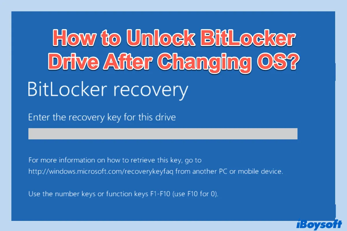 wie kann man BitLocker Laufwerk nach einem Betriebssystemwechsel entsperren