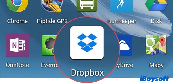 Öffnen Sie die Dropbox App