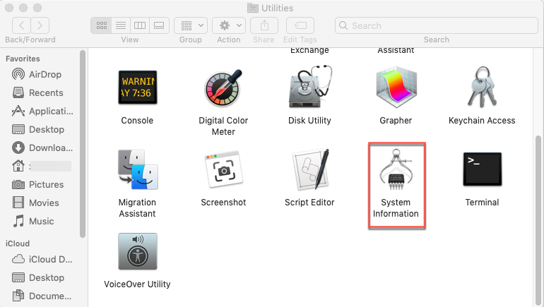 system information on Mac