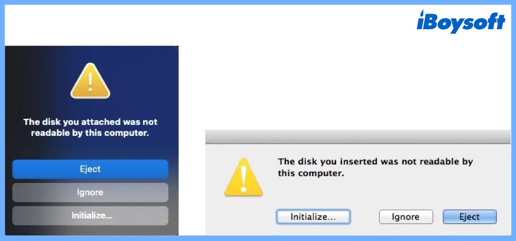 der eingelegte datenträger kann von diesem computer auf dem mac nicht gelesen werden