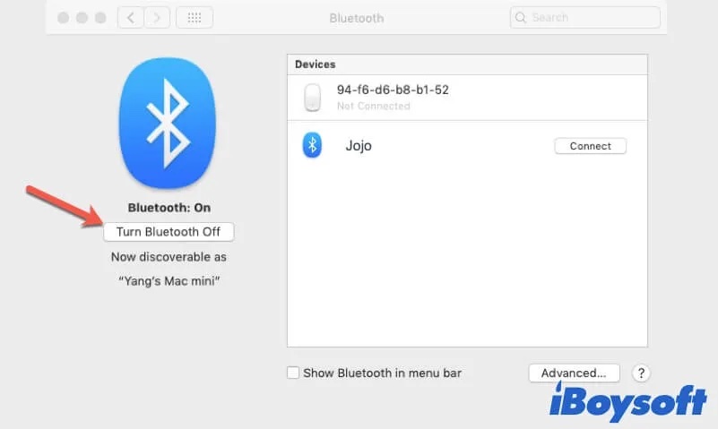 Bluetooth auf dem Mac deaktivieren