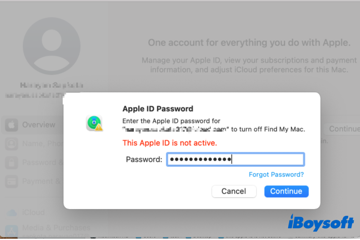 Diese Apple ID ist nicht aktiv