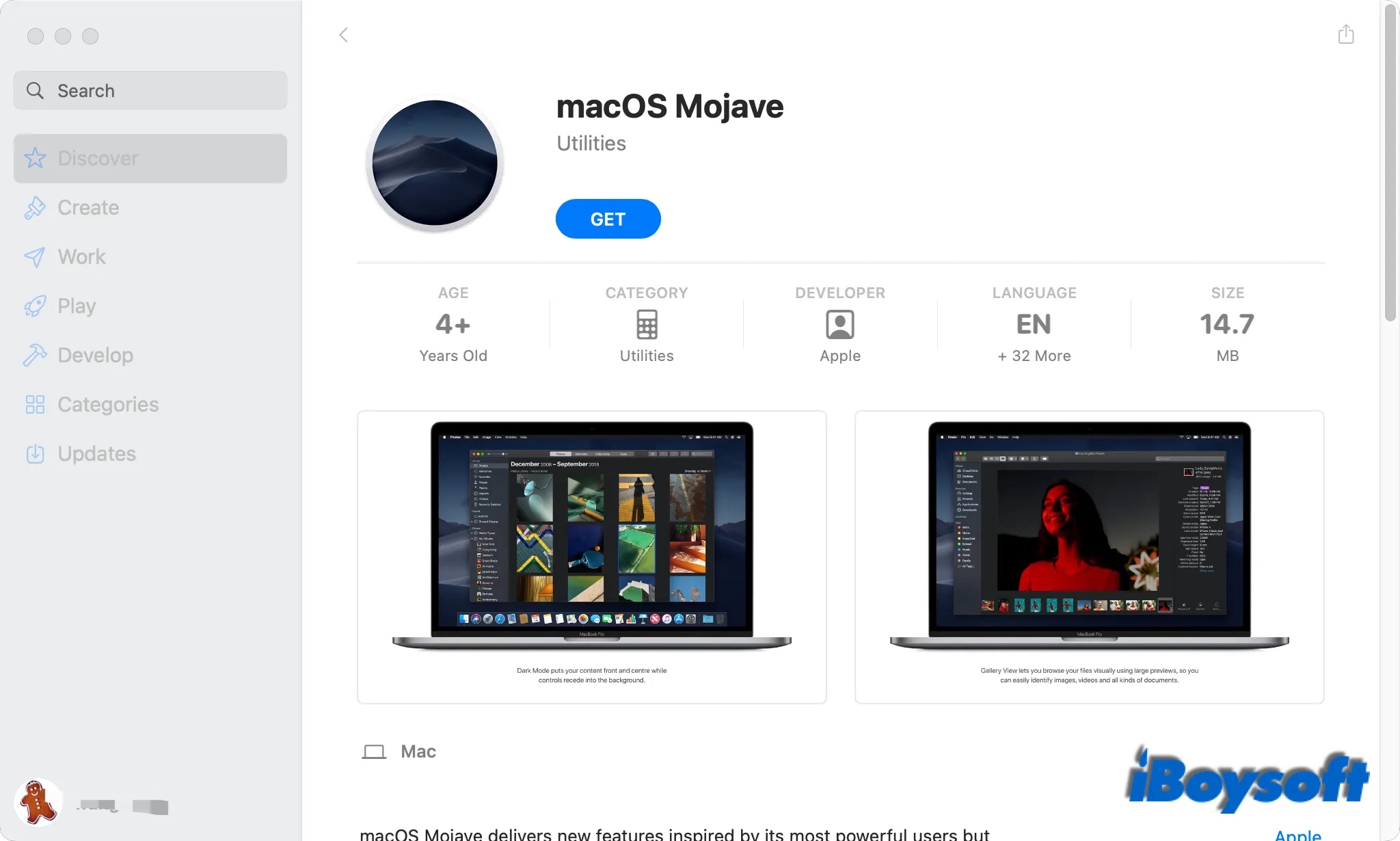 macOS  Mojave im App Store laden 