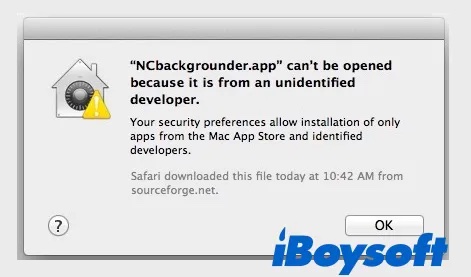Die Gatekeeper Fehlermeldung besagt dass eine App nicht geöffnet werden kann weil sie von einem nicht identifizierten Entwickler auf dem Mac stammt