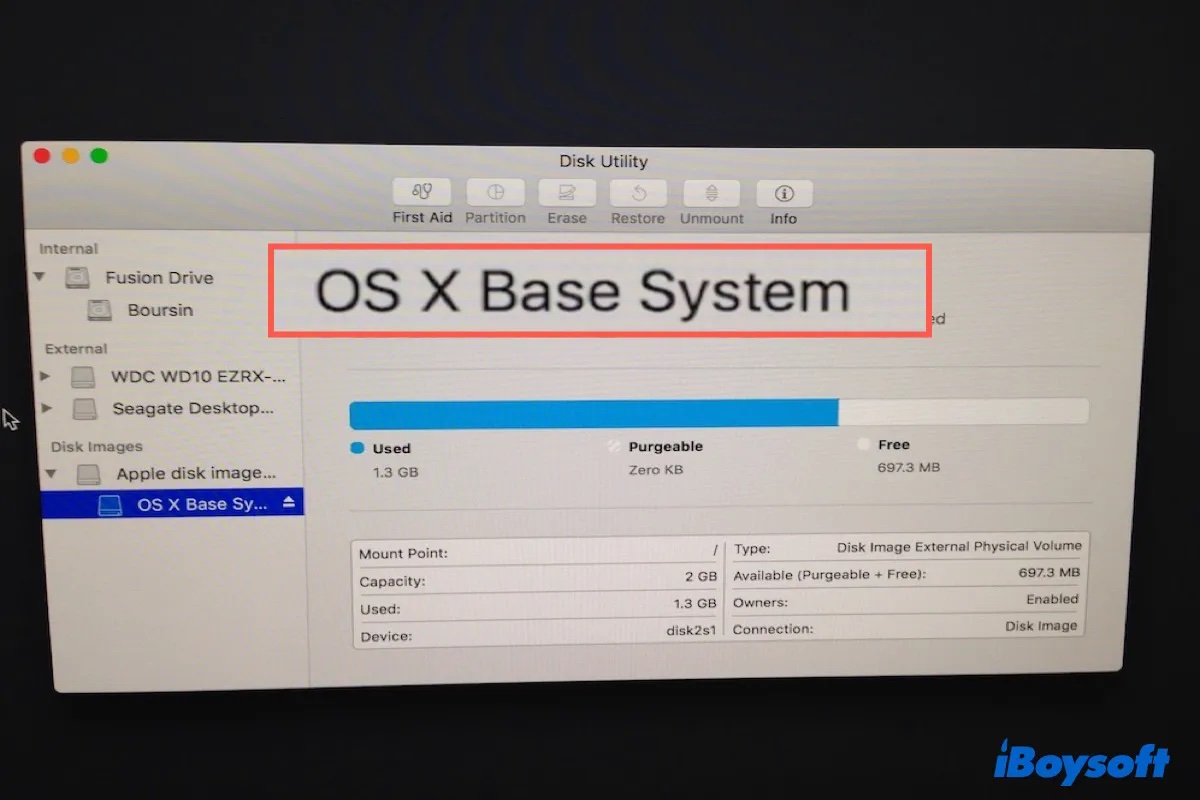 macOS Base System im Wiederherstellungsmodus