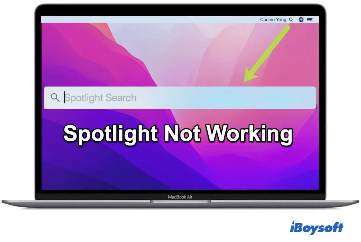 Mac Spotlight funktioniert nicht
