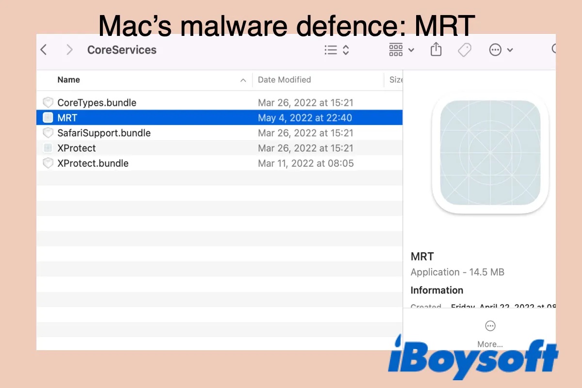 Apples dritter Schutz vor Malware MRT