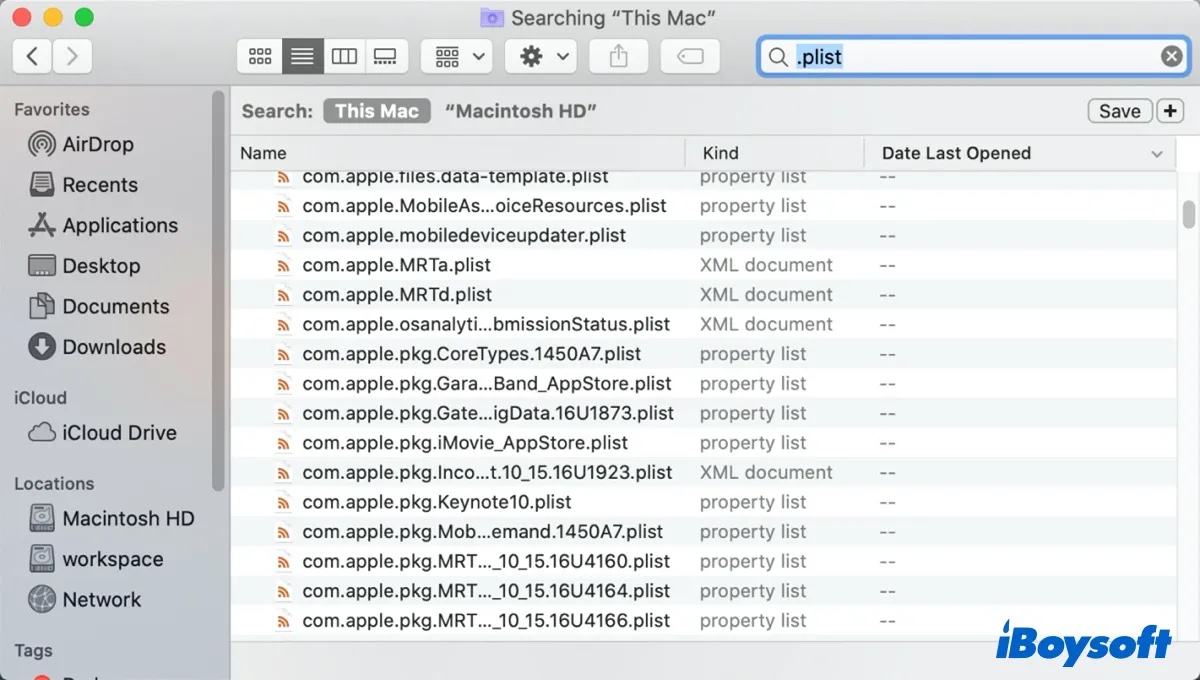 plist Datei auf dem Mac