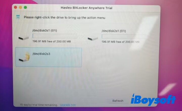 Hasleo BitLocker Anywhere for Mac programının başlatılması