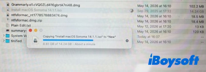 Mac’ten BitLocker sürücüsüne test dosyası kopyalama