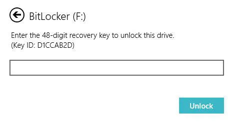 ID da chave de recuperação do BitLocker