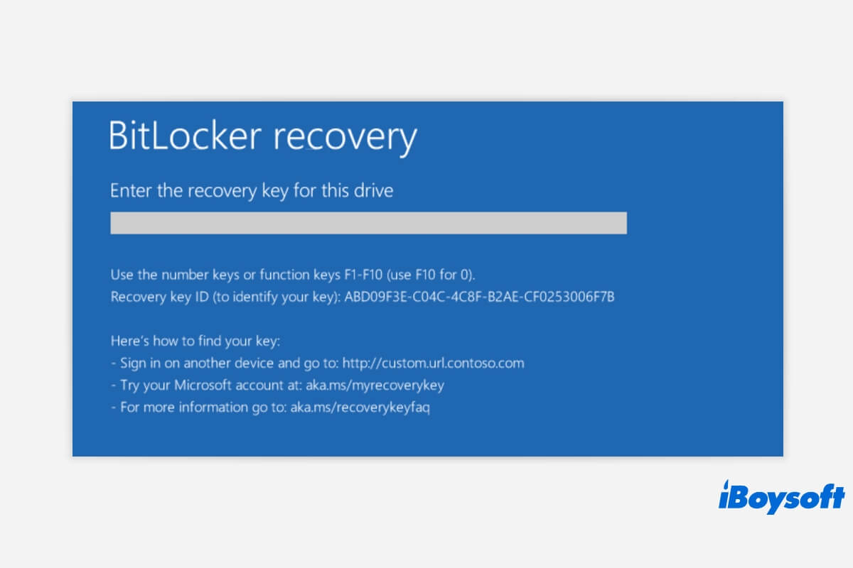 Tela de recuperação do BitLocker