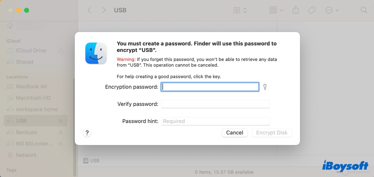 How to encrypt USB drive on Mac