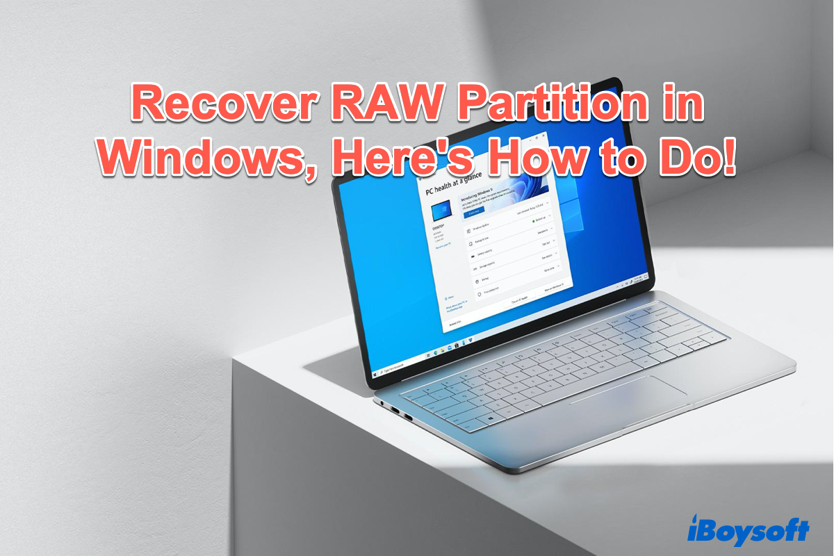 fix RAW partition in Windows