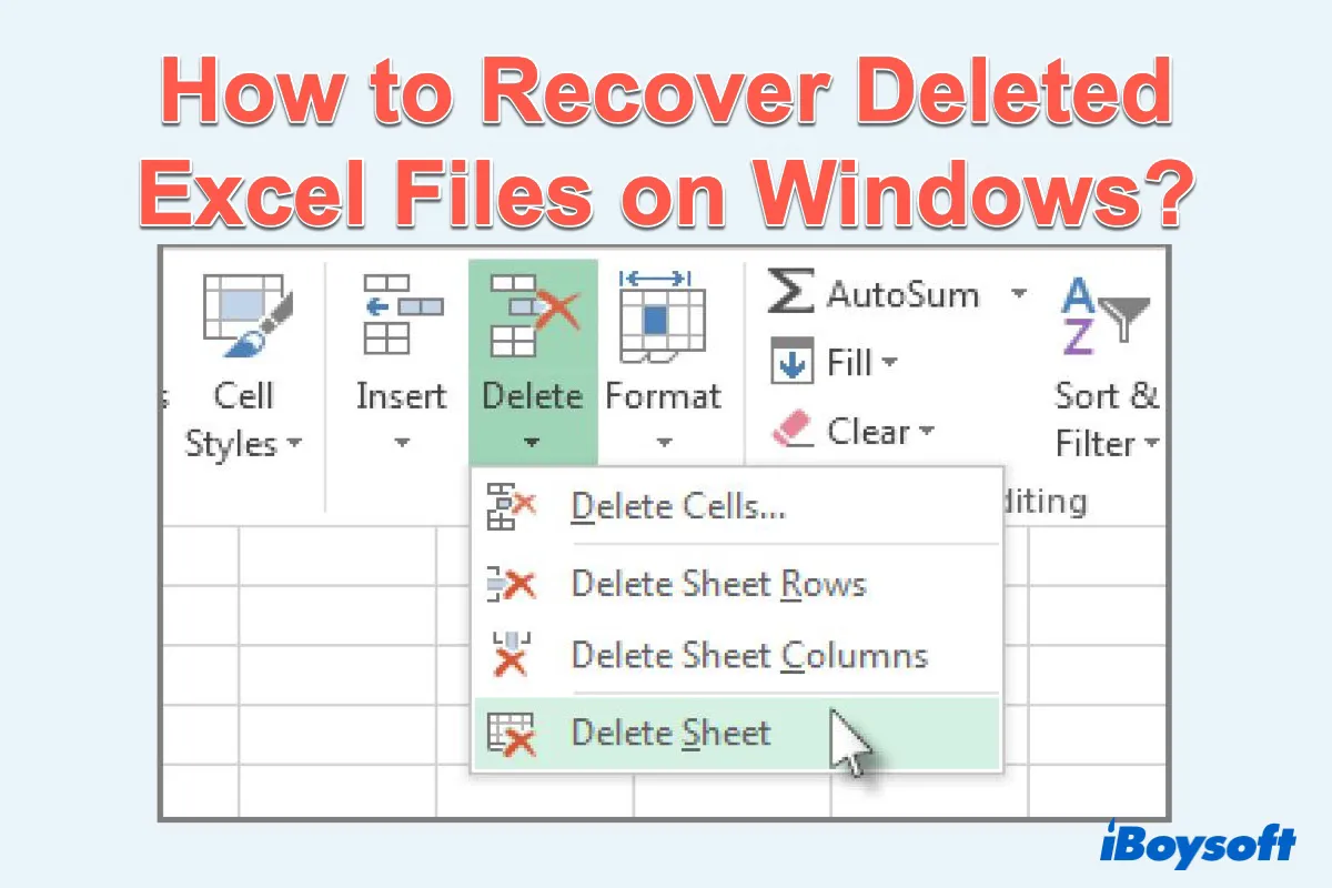 how to recover deleted Excel files in Windows