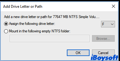 add drive letter or path