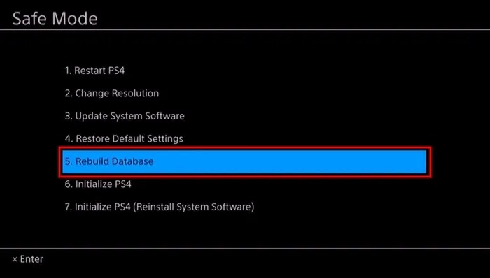 rebuild PS4 database