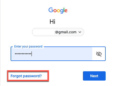 how to recover Gmail password