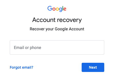 Recover deleted Gmail account through Google Account recovery