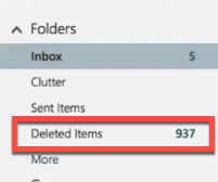 Recover deleted items from Deleted Items from Outlook