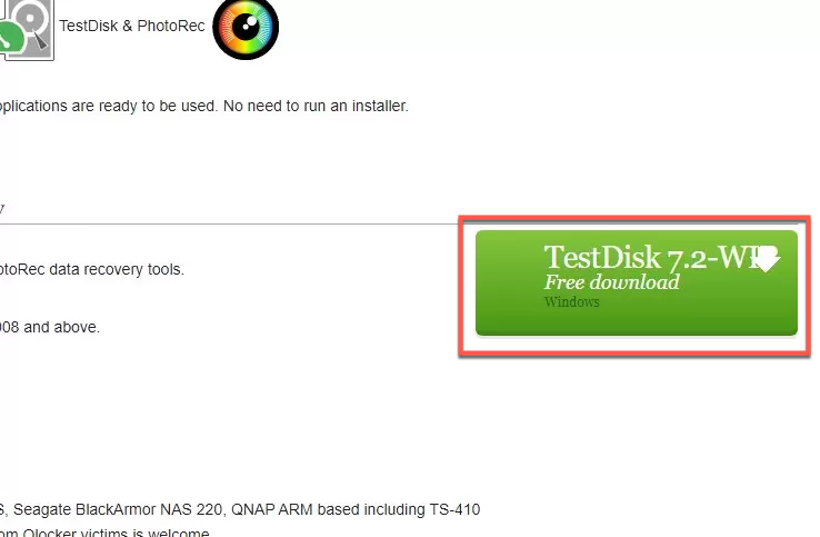 Download TestDisk on Windows