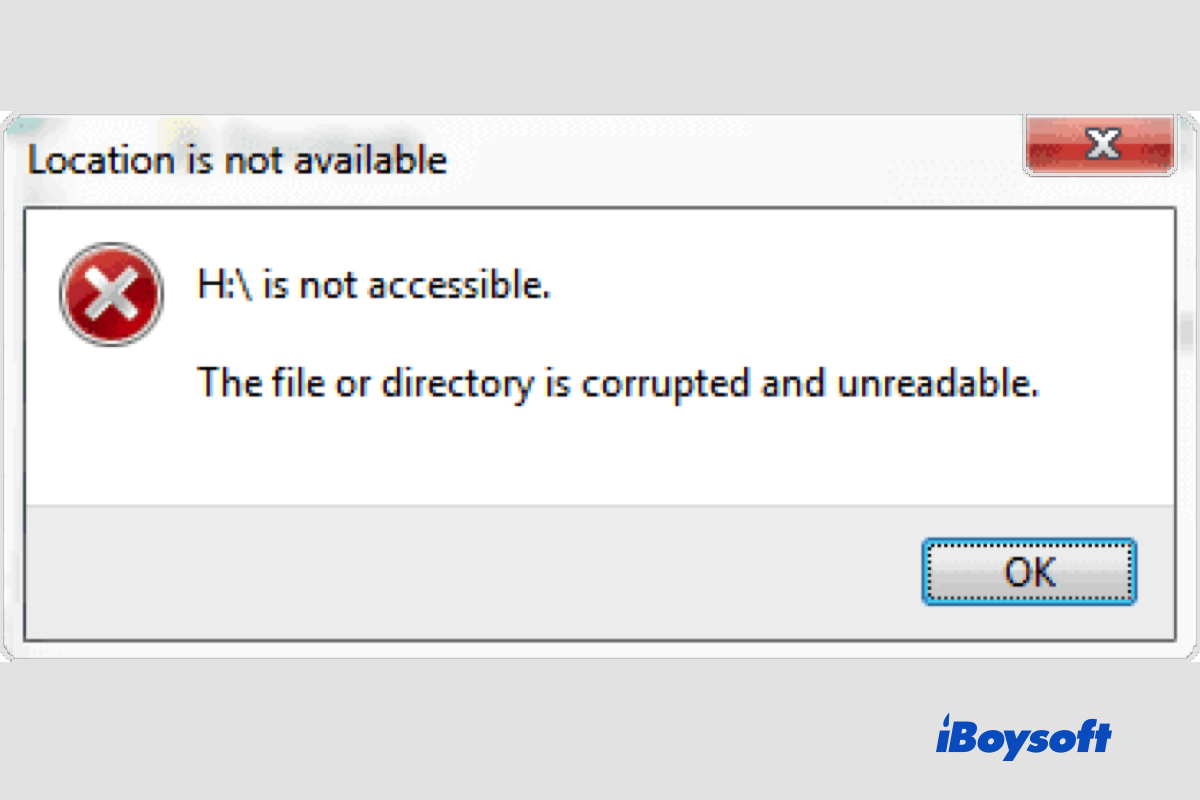 the file or directory is corrupted and unreadable