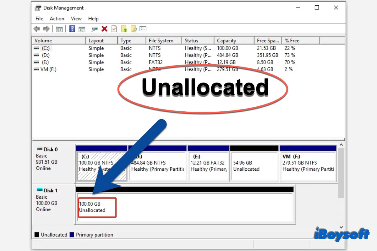 unallocated hard drive